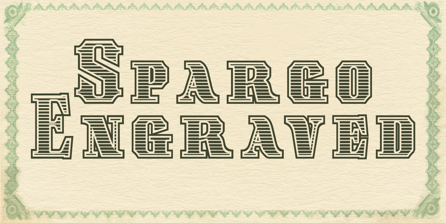 Przykład czcionki Spargo Engraved